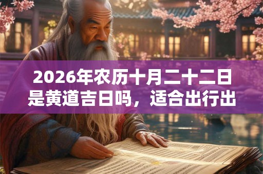 2026年农历十月二十二日是黄道吉日吗，适合出行出游吗？