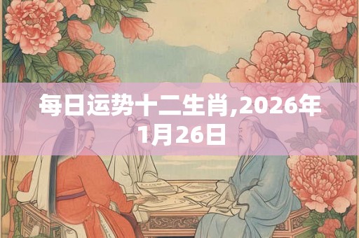 每日运势十二生肖,2026年1月26日