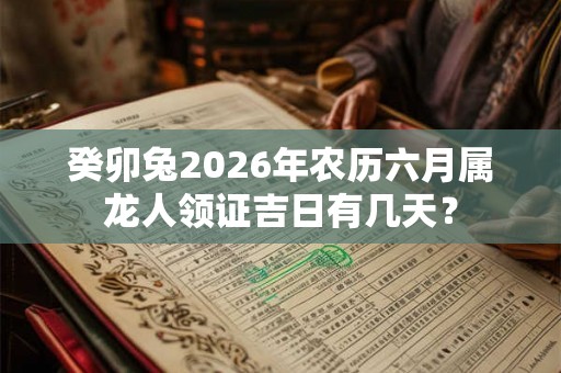 癸卯兔2026年农历六月属龙人领证吉日有几天? 癸卯兔2026年农历六月属龙人领证吉日有几天?