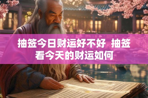 抽签今日财运好不好  抽签看今天的财运如何