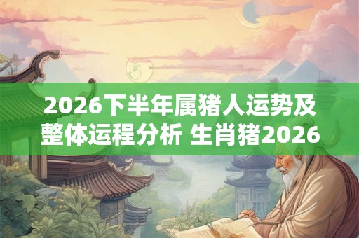 2026下半年属猪人运势及整体运程分析 生肖猪2026年运势好吗