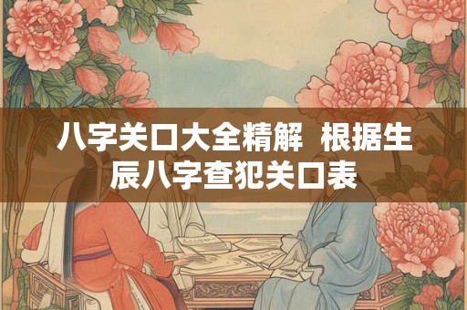 八字关口大全精解 根据生辰八字查犯关口表 八字关口大全精解 根据生辰八字查犯关口表