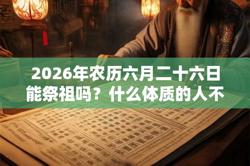 2026年农历六月二十六日能祭祖吗?什么体质的人不宜去祭祖扫墓? 2026年农历六月二十六日能祭祖吗?什么体质的人不宜去祭祖扫墓?
