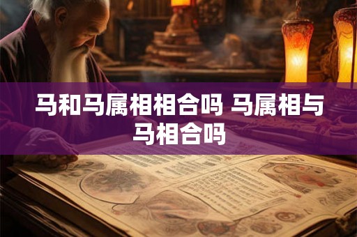 马和马属相相合吗 马属相与马相合吗