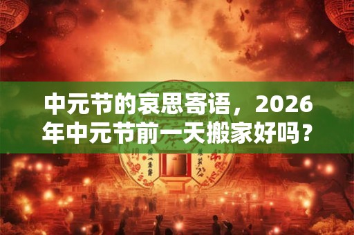 中元节的哀思寄语，2026年中元节前一天搬家好吗？