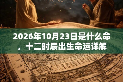 2026年10月23日是什么命，十二时辰出生命运详解