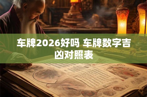 车牌2026好吗 车牌数字吉凶对照表