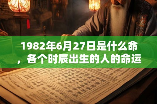 1982年6月27日是什么命，各个时辰出生的人的命运
