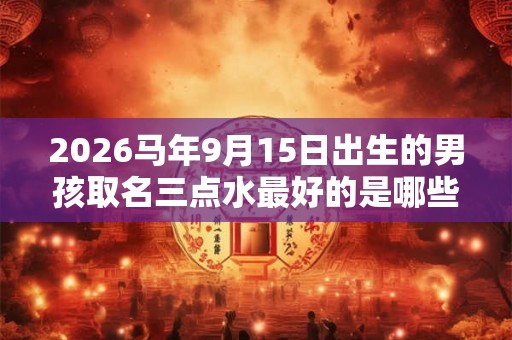 2026马年9月15日出生的男孩取名三点水最好的是哪些字？