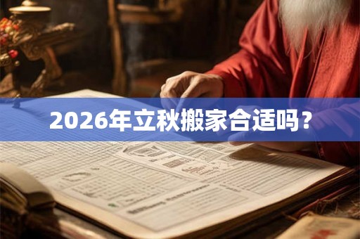 2026年立秋搬家合适吗？