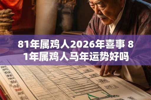 81年属鸡人2026年喜事 81年属鸡人马年运势好吗