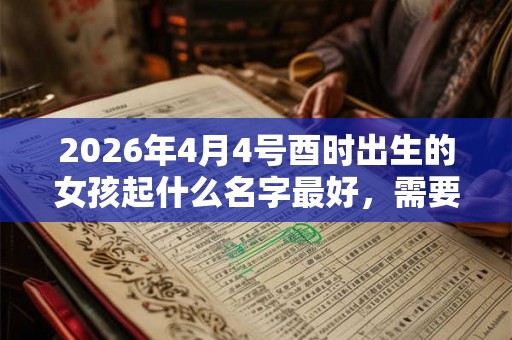2026年4月4号酉时出生的女孩起什么名字最好，需要注意哪些？