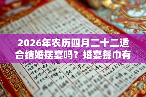 2026年农历四月二十二适合结婚摆宴吗？婚宴餐巾有哪些花型？