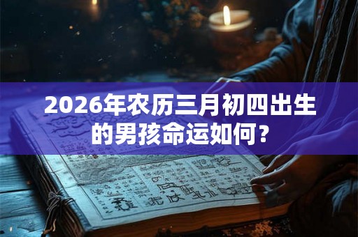 2026年农历三月初四出生的男孩命运如何？
