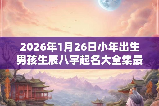 2026年1月26日小年出生男孩生辰八字起名大全集最新