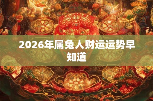 2026年属兔人财运运势早知道