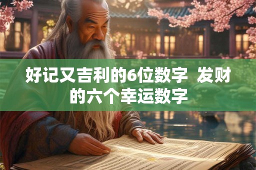 好记又吉利的6位数字  发财的六个幸运数字