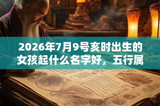 2026年7月9号亥时出生的女孩起什么名字好，五行属什么？