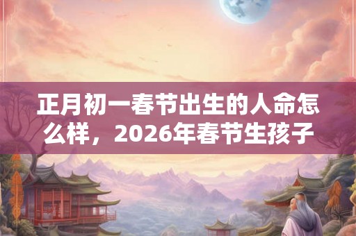 正月初一春节出生的人命怎么样,2026年春节生孩子好吗? 正月初一春节出生的人命怎么样,2026年春节生孩子好吗?