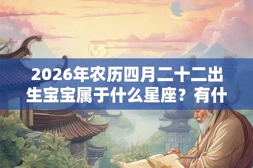 2026年农历四月二十二出生宝宝属于什么星座?有什么性格特点? 2026年农历四月二十二出生宝宝属于什么星座?有什么性格特点?