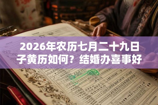 2026年农历七月二十九日子黄历如何？结婚办喜事好吗？