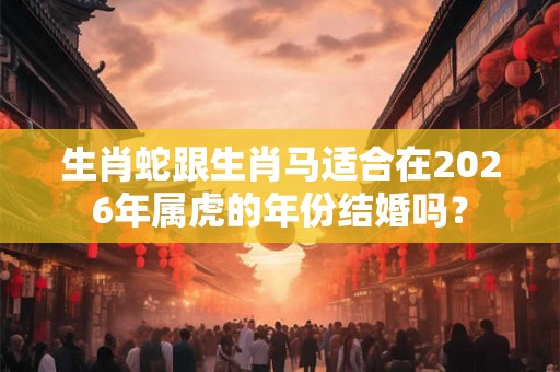 生肖蛇跟生肖马适合在2026年属虎的年份结婚吗？