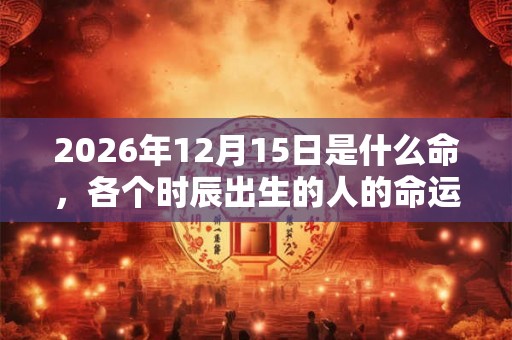 2026年12月15日是什么命，各个时辰出生的人的命运