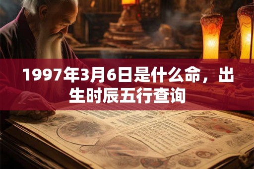 1997年3月6日是什么命，出生时辰五行查询