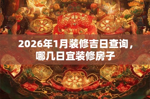 2026年1月装修吉日查询，哪几日宜装修房子