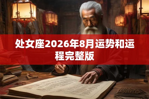 处女座2026年8月运势和运程完整版