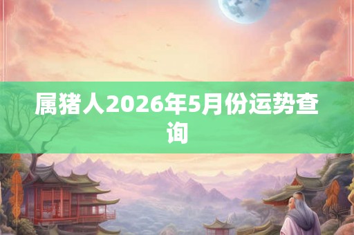 属猪人2026年5月份运势查询