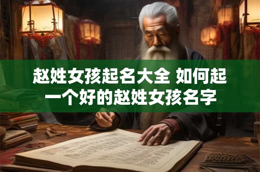 赵姓女孩起名大全 如何起一个好的赵姓女孩名字