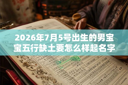 2026年7月5号出生的男宝宝五行缺土要怎么样起名字
