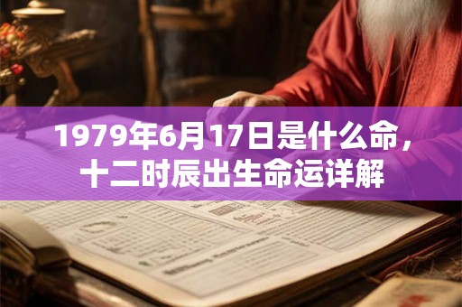 1979年6月17日是什么命,十二时辰出生命运详解 1979年6月17日是什么命,十二时辰出生命运详解