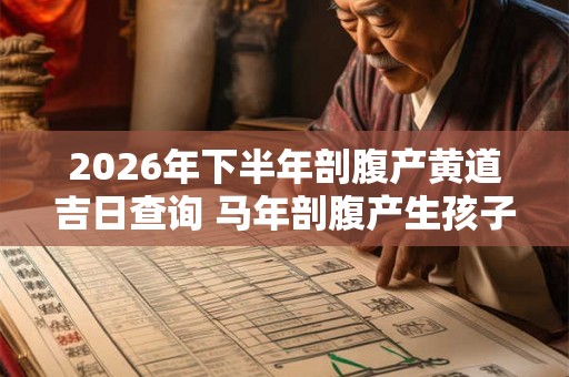2026年下半年剖腹产黄道吉日查询 马年剖腹产生孩子看日子
