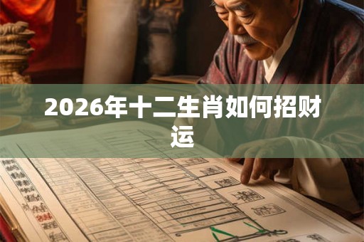 2026年十二生肖如何招财运
