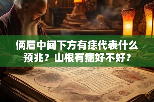 俩眉中间下方有痣代表什么预兆?山根有痣好不好? 俩眉中间下方有痣代表什么预兆?山根有痣好不好?