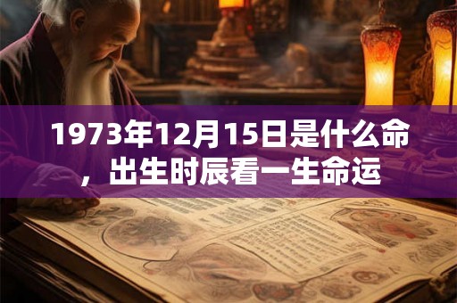 1973年12月15日是什么命，出生时辰看一生命运