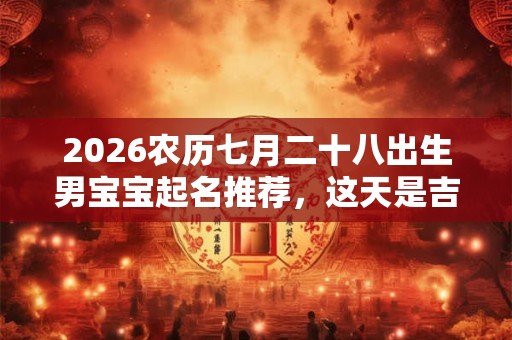 2026农历七月二十八出生男宝宝起名推荐，这天是吉日吗？
