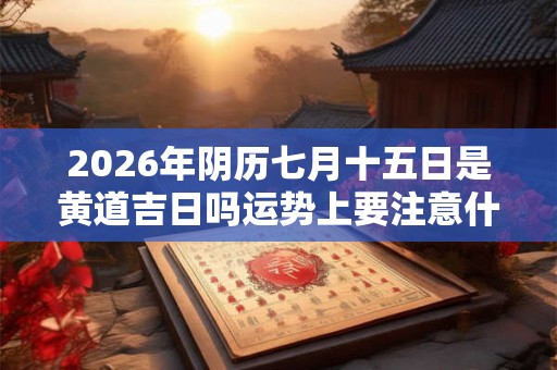 2026年阴历七月十五日是黄道吉日吗运势上要注意什么