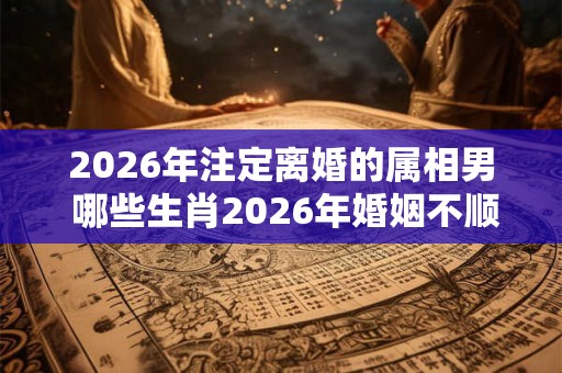 2026年注定离婚的属相男 哪些生肖2026年婚姻不顺