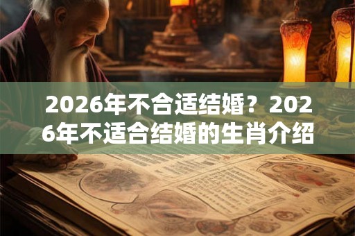 2026年不合适结婚？2026年不适合结婚的生肖介绍