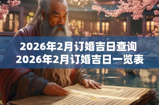 2026年2月订婚吉日查询 2026年2月订婚吉日一览表