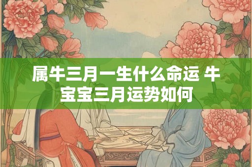 属牛三月一生什么命运 牛宝宝三月运势如何