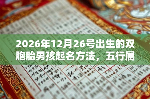 2026年12月26号出生的双胞胎男孩起名方法，五行属什么