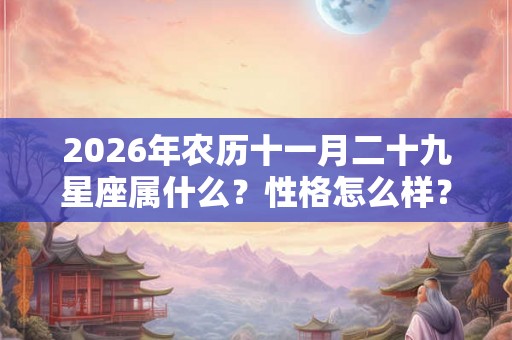 2026年农历十一月二十九星座属什么？性格怎么样？