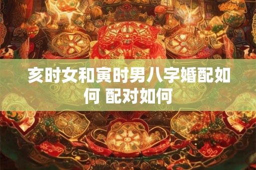 亥时女和寅时男八字婚配如何 配对如何