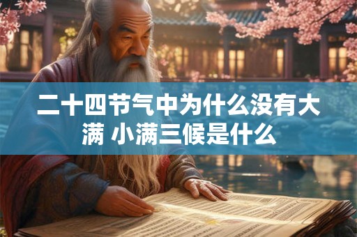 二十四节气中为什么没有大满 小满三候是什么