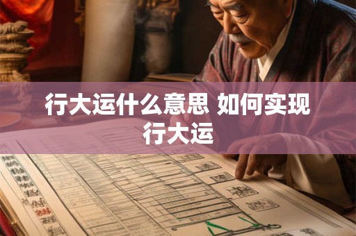 行大运什么意思 如何实现行大运 行大运什么意思 如何实现行大运