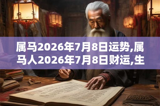 属马2026年7月8日运势,属马人2026年7月8日财运,生肖马2026年7月8日运势